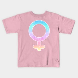 Venus Planet Symbol in Magical Unicorn Colors Kids T-Shirt